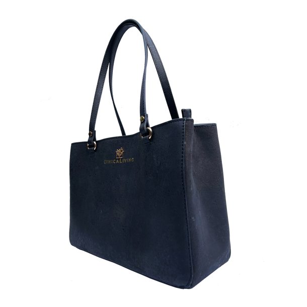 Luxury Black Cork Vegan Handbag