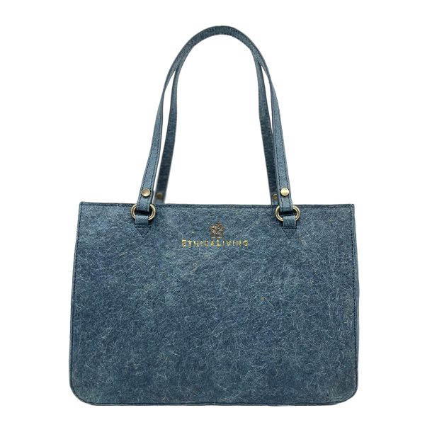 Sustainable Luxury Blue Coconut Leather Handbag