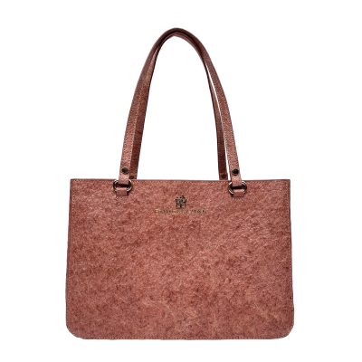 Sustainable Luxury Pink Coconut Leather Handbag