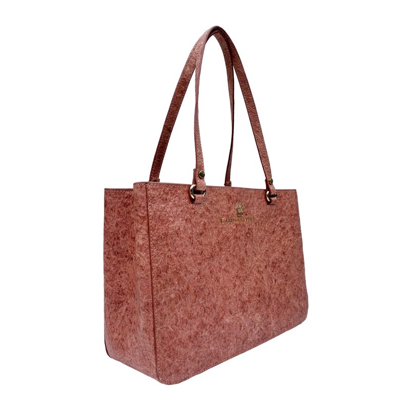 Sustainable Luxury Pink Coconut Leather Handbag