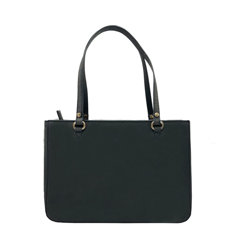 Sustainable Luxury Black Paper Leather Handbag