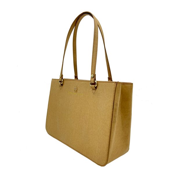 Sustainable Luxury Tan Paper Leather Handbag