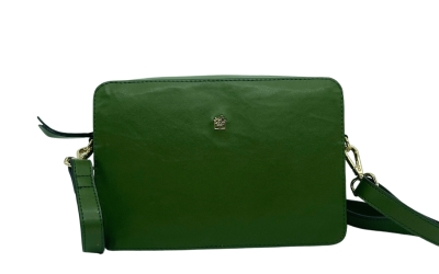 Vegan Green Cactus Crossbody Bag with Leather Strap