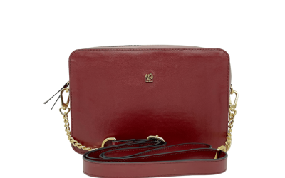 Vegan Red Cactus Crossbody Bag with Chain Strap